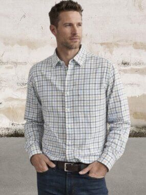 Donberry & Keats Men's Blue and White Checkered Shirt Size XL